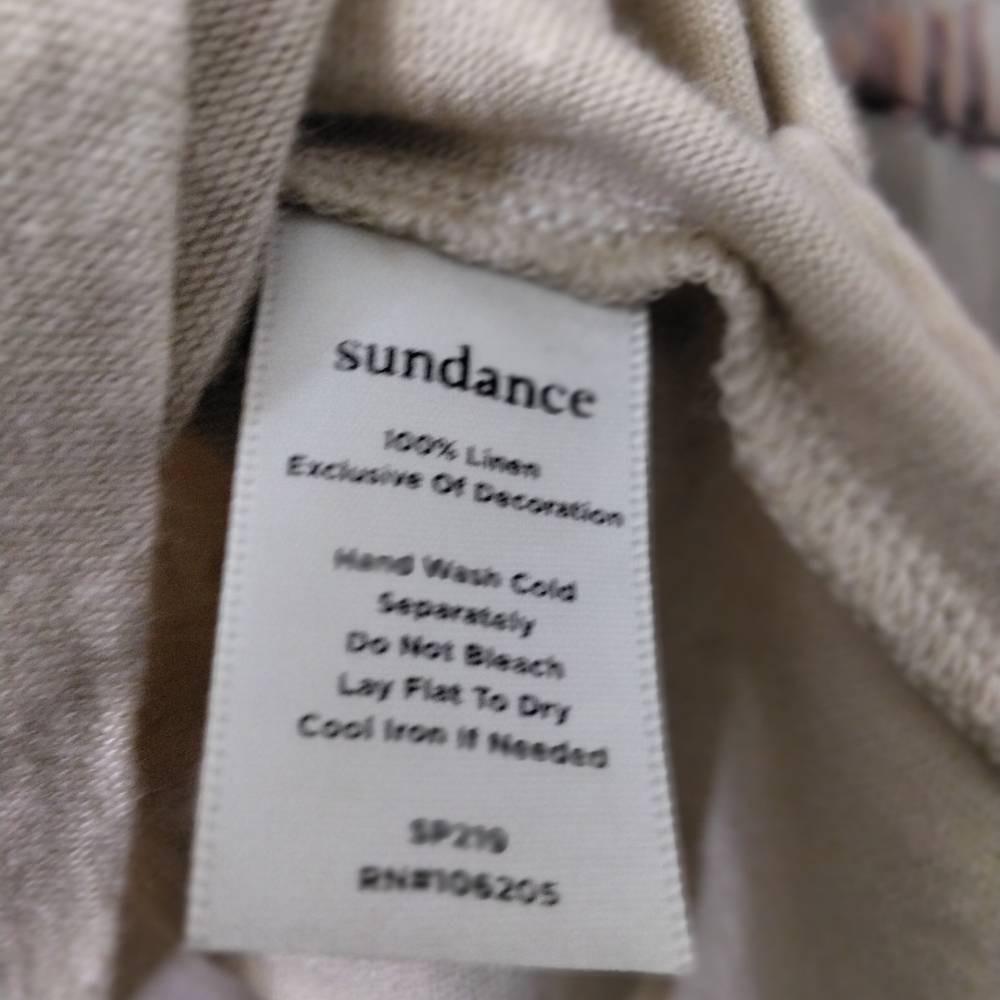 Sundance Sleeveless Cream Floral Medallion Embroidery Linen Tank Top XL - Picture 14 of 14